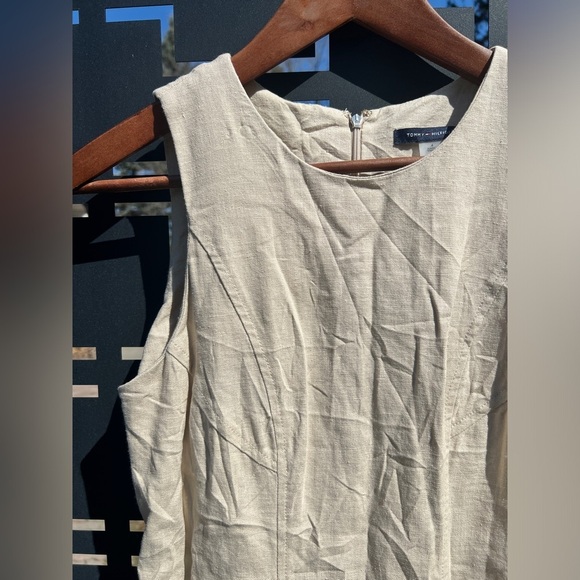 Tommy Hilfiger Womens Natural Linen Blend Preppy Euro Summer Midi Dress 4 - Picture 4 of 11